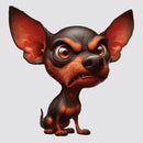 Fierce Chihuahua Sticker Self-adhesive Sunproof for Luggage Refrigerator Wall