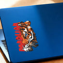 Tiger Sticker with Piercing Eyes Vinyl Customizable for Luggage Refrigerator