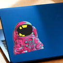 Pink Jacket Astronaut Sticker No bubbles Personalized for Luggage Refrigerator