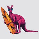 Kangaroo with Skateboard Sticker Personalized Sunproof for Laptop Refrigerator