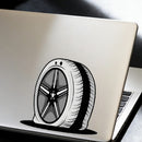 Punctured Tire Sticker Waterproof Personalized for Luggage Thermos Car windows