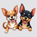 Two Chihuahua Stickers Customizable Personalized for Car windows Refrigerator