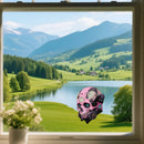Pink Mechanical Skull Sticker Self-adhesive Waterproof for Window Refrigerator