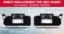 1997-2004 Corvette C5 10442033 10442034 Sun Visor Vanity Mirror Black SunVisors Pair Shaded