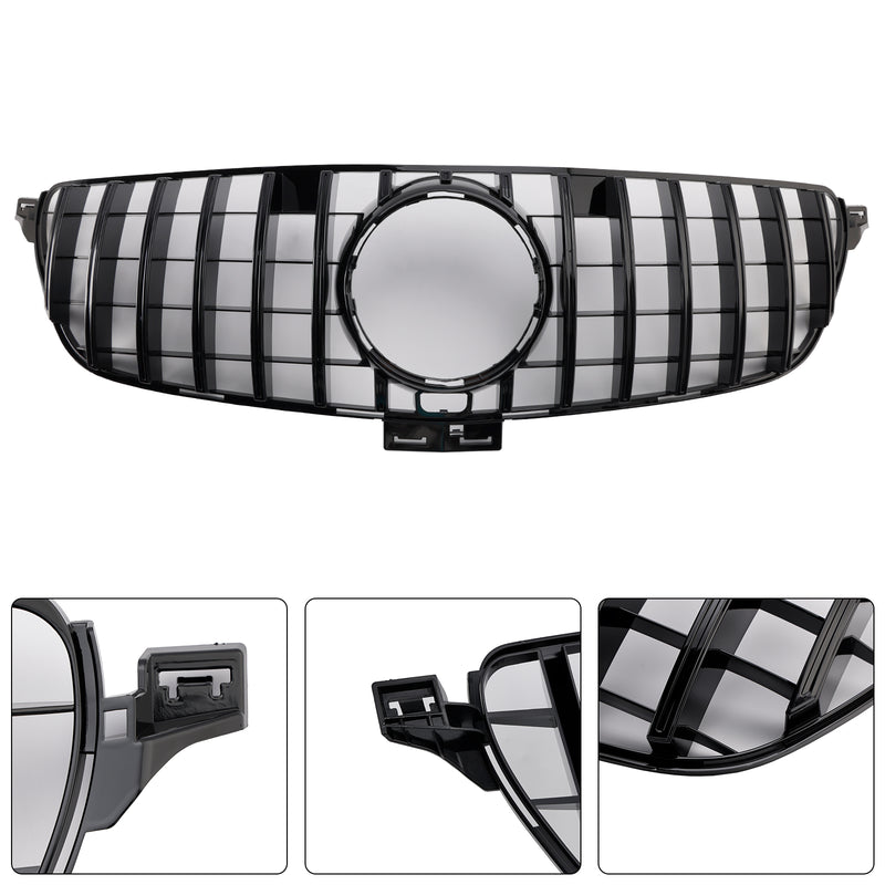 GT Style Front Bumper Grille Grill Fit Mercedes Benz GLE-Class W166 2015-2018