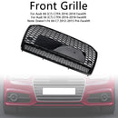 RS6 Style Honeycomb Mesh Front Grille Grill Fit Audi A6 S6 C7 2016-2018 Black