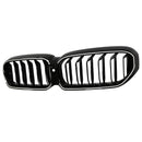 Double Slat Front Kidney Grille Fit BMW 5 Series G30 G38 2021-2024 Gloss Black