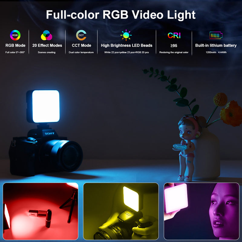 T64 RGB LED Video Light Fill Light Video Camera Mobile Phone Live Beauty Outdoor