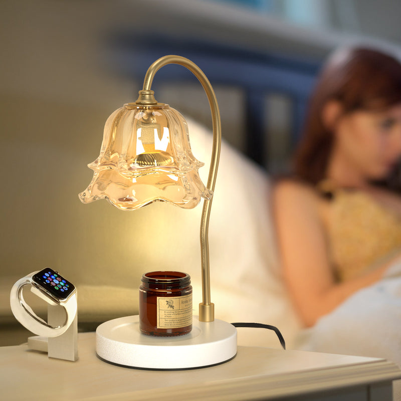 2 Bulbs Candle Warmer Lamp with Timer Compatible with Large & Small Candle Jars