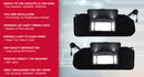 1997-2004 Corvette C5 10442033 10442034 Sun Visor Vanity Mirror Black SunVisors Pair Shaded