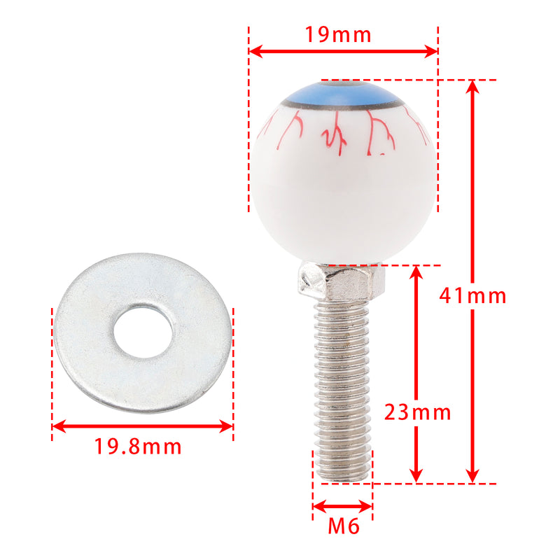 M6 Plastic Custom Head Eyeball License Plate Frame Screws Bolts Hardware X4