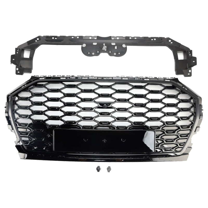 RSQ5 Style Front Honeycomb Mesh Grill Grille Fit Audi Q5 SQ5 2021-2025