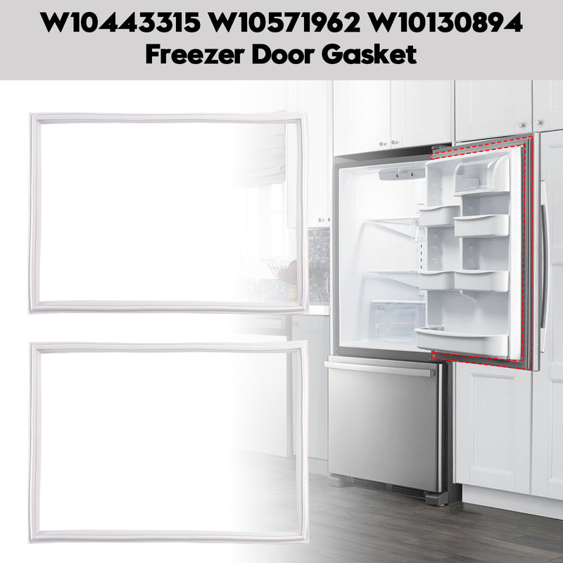 2 Pcs W10443315 Freezer Door Gasket for Kenmore Refrigerator W10571962 W10130894