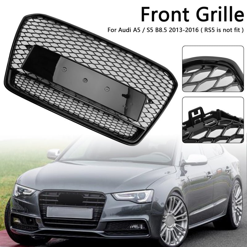 RS5 Style Honeycomb Front Bumper Grille Grill Fit Audi A5 S5 B8.5 2013-2016