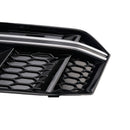 2016-2019 Audi A4 B9 S4 2PCS Black Chrome Front Bumper Foglight Grille Grill