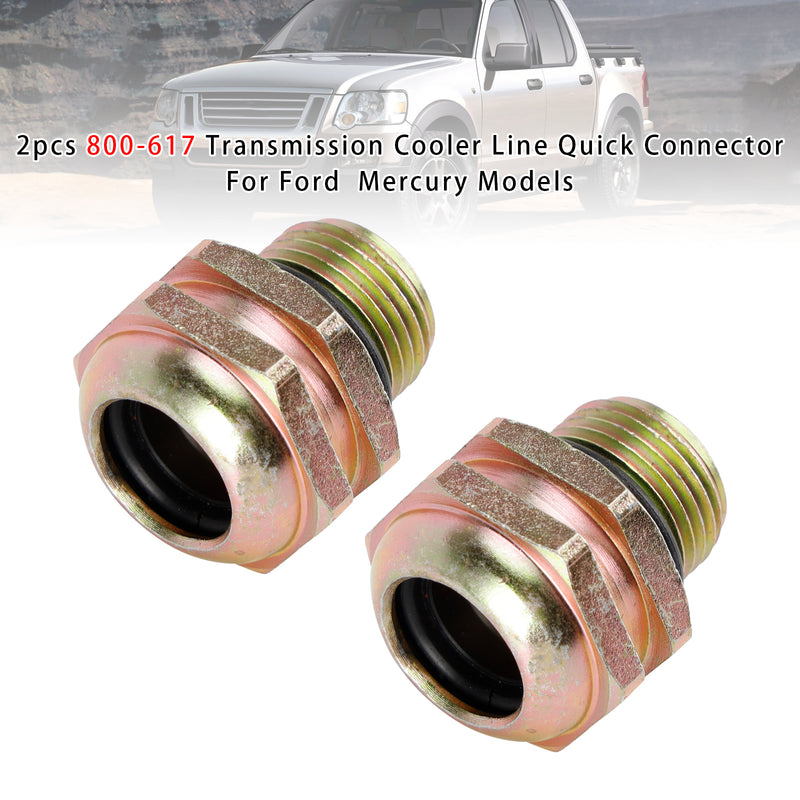 2PCS 800-617 Transmission Cooler Line Quick Connector For Ford  Mercury Models