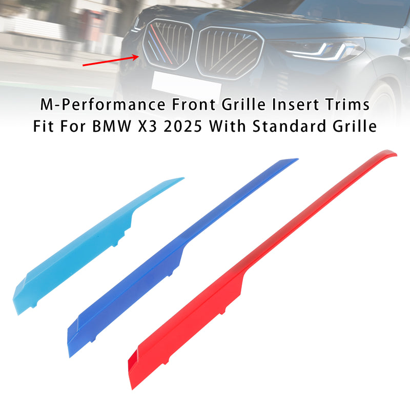 Tri-Color ABS Front Kidney Grille Insert Trims Clip For BMW X3 2025