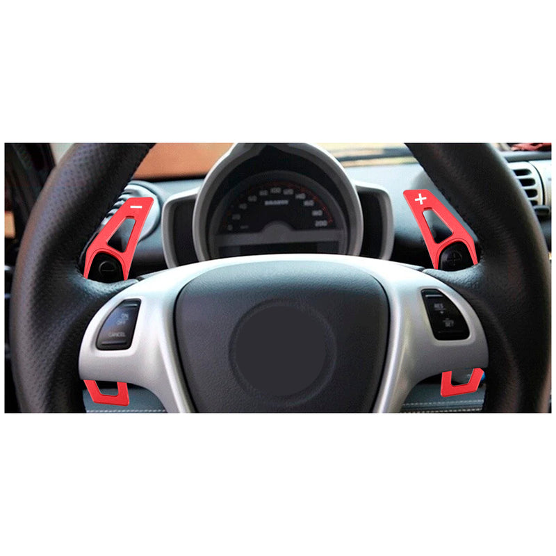 Steering Wheel Paddle Shifter Extension For Smart Aluminium Red