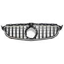 Black Front Bumper Grill Grille Fit Mercedes W205 C250 C300 2015-2021 W/LED