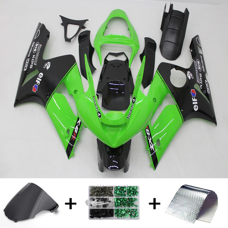 Amotopart Kawasaki ZX6R 636 2003-2004 Fairing Kit Bodywork Plastic ABS