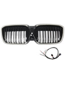 Double Slat Gloss Black Front Kidney Grill Grille Fit BMW IX3 G08 LCI 2022-2024
