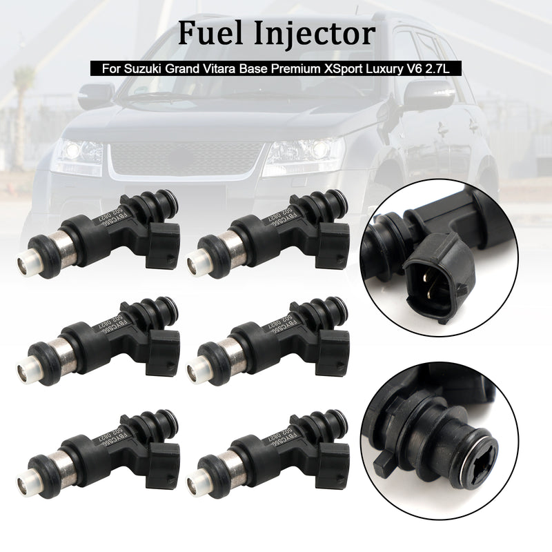 6PCS Fuel Injector 15710-66J00 Fit Suzuki Grand Vitara Base V6 2.7L FBYCS50