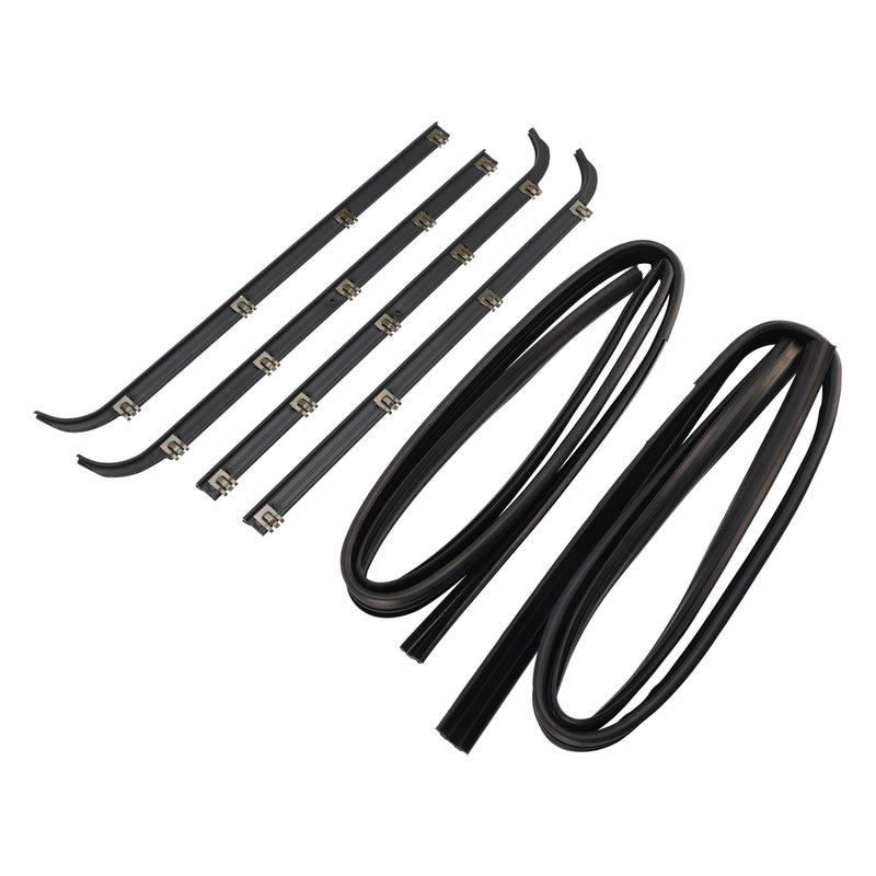 4PCS Door Window Seal Belt Weatherstrip+2PCS Seal Kit For Ford F150 F250 F350
