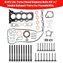 G4FJ 1.6L Turbo Head Gaskets Bolts Kit w/ Intake Exhaust Valve for Hyundai KIA