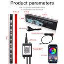 Car Interior Footwell Atmosphere RGB LED Strip Lights With Remote+ APP Control
