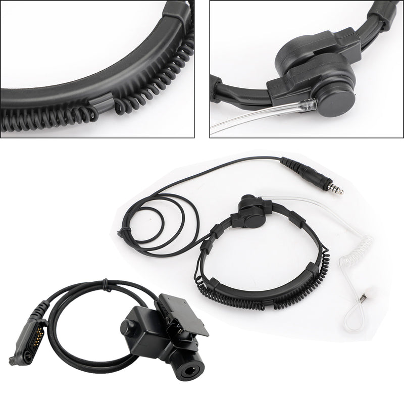 7.1mm Big Plug Tactical Throat Headset 6-Pin U94 PTT For HYT PD682g PD662g PD665