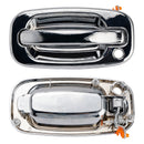 4PCs Front Exterior Door Handle Set Chrome For Chevy GMC Silverado 99-06