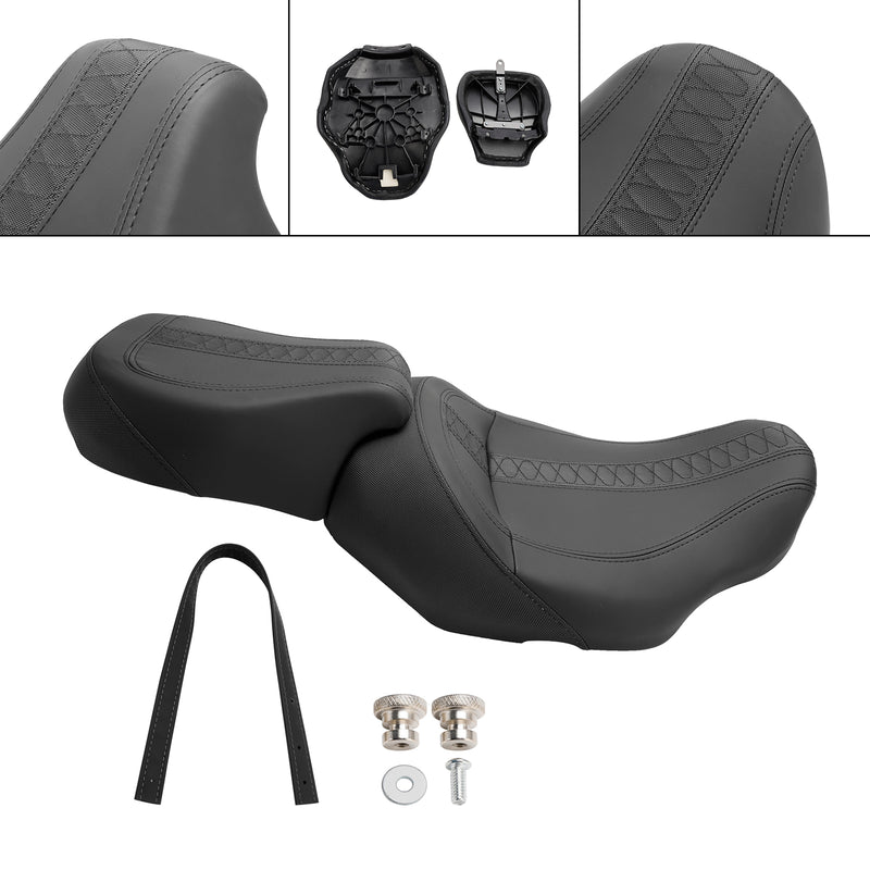 Complete Cushion Rider Passenger Seat Orange Fits For Touring Cvo Glide 23-24 Orange