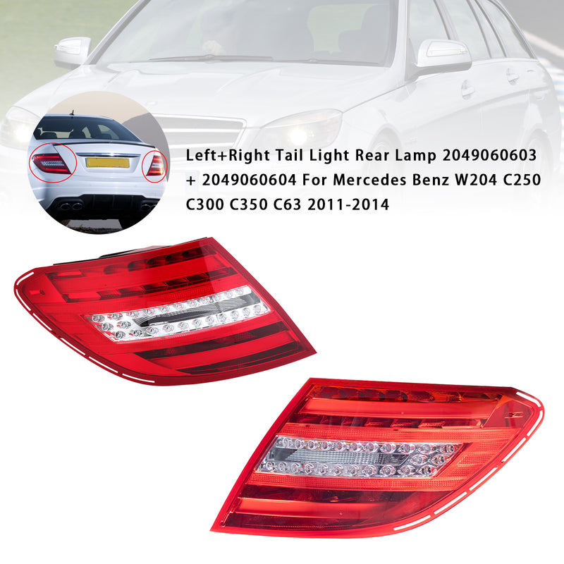 Mercedes Benz W204 C250 C300 C350 C63 2011-2014 L+R Tail Light 2049060603/4
