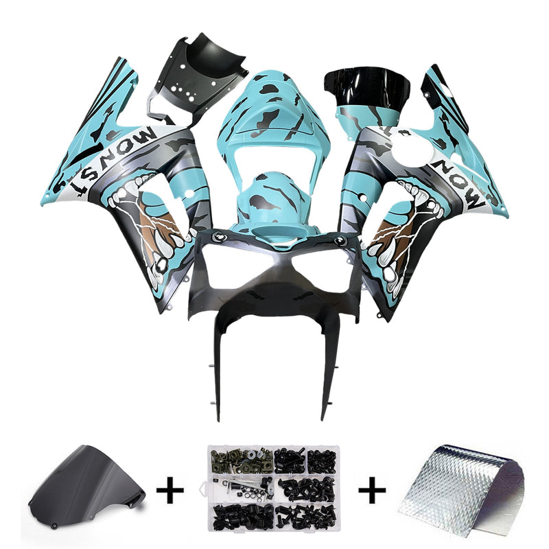 Injection Fairing Kit Bodywork Plastic ABS fit For Kawasaki ZX6R 636 2003-2004