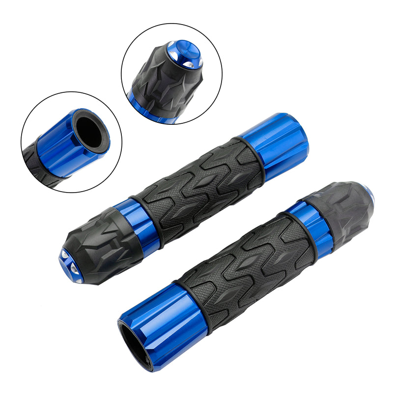 7/8"/22Mm Motorcycle Handle Bar Cnc Grips Universal Red For Motorcycle Scooter Silver