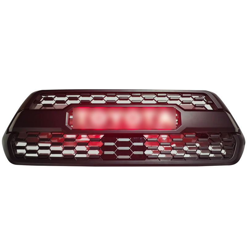 Toyota Tacoma 2016-2023 TRD PRO Style Grille Front Bumper Grill With RGB Color LED Light UP Letter
