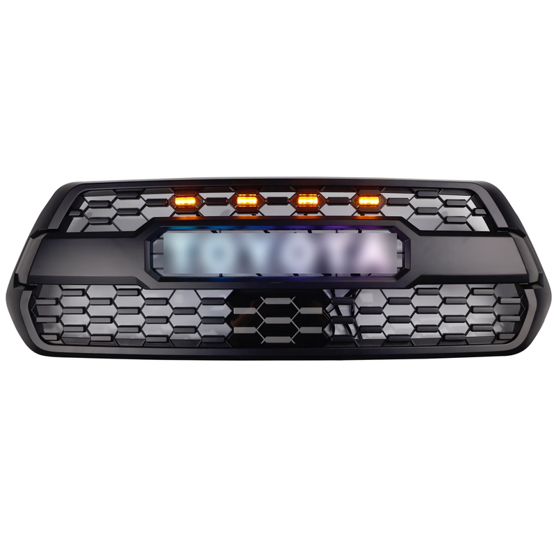 Toyota Tacoma 2016-2023 TRD PRO Style Grille Front Bumper Grill With RGB Color LED Light UP Letter