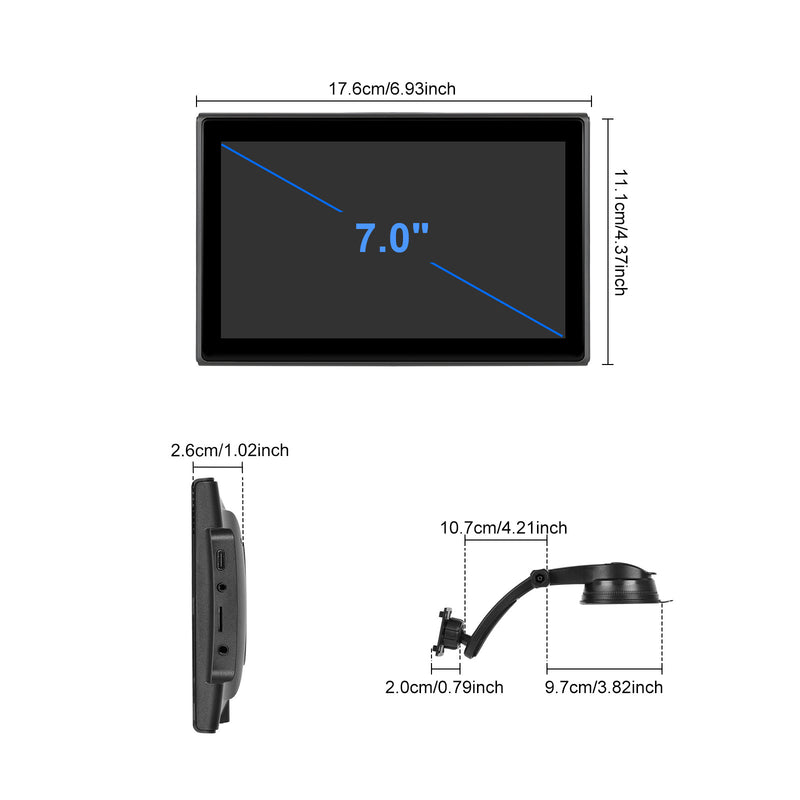 7-inch Full Touch Screen Apple CarPlay Horizontal Vertical Switching AHD Camera