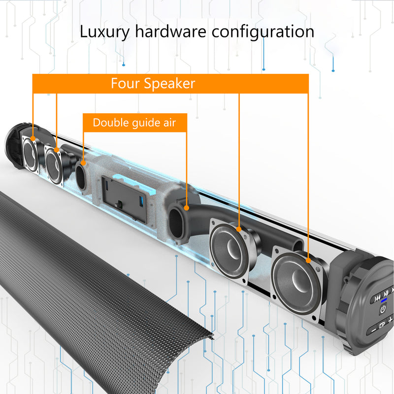 Bluetooth Wireless 3D Surround Sound Bar 4 Speaker Home Subwoofer TV Theater