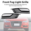 Gloss Black Front Fog Light Grill Covers Fit Audi A3 8V Sedan 2013-2016