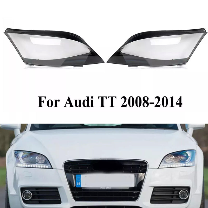 2PCS Headlight Headlamp Lens Cover Shell For AUDI TT 2008-2014