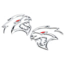 2x Hellcat Fender Side Emblem Badge Decal for SRT Hellcat Silver
