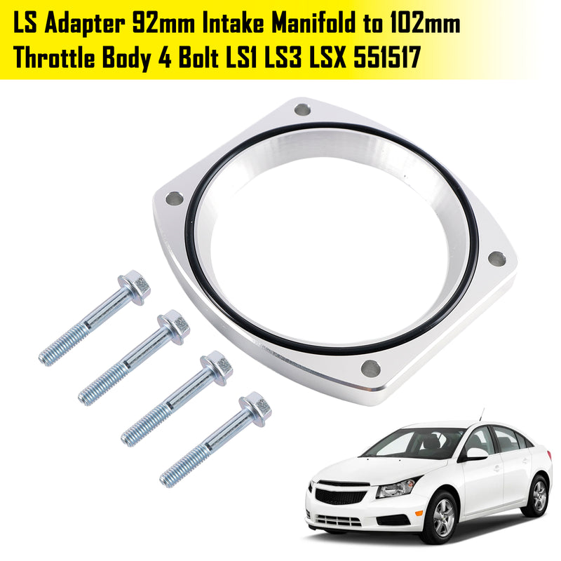 551517 LS Adapter 92mm Intake Manifold to 102mm Throttle Body 4 Bolt LS1 LS3 LSX