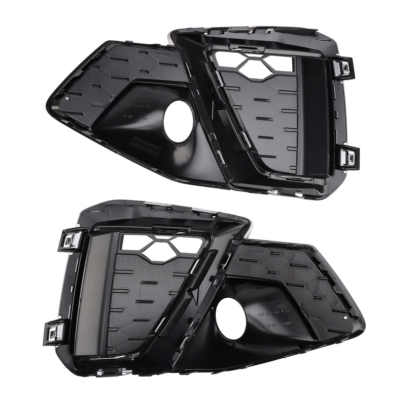 Silver Front Bumper Lower Fog Grille Cover Fit Audi A4 B9.5 S-Line 2020-2024