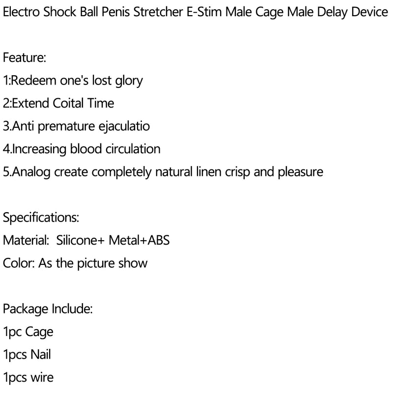 Electro Shock Penis Stretcher E-Stim Cage