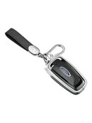 Aluminum Alloy TPU Silvery Car Key Case Cover With Buckle For Ford