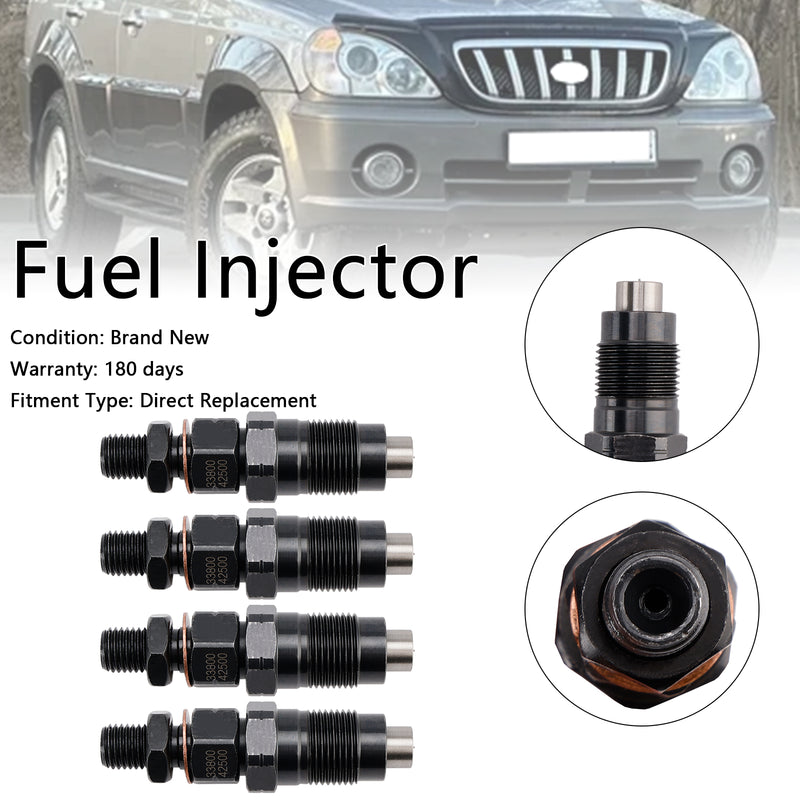 4PCS Fuel Injector 33800-42500 Fit Hyundai D4BH D4BF Pickup H100 Minivan H1