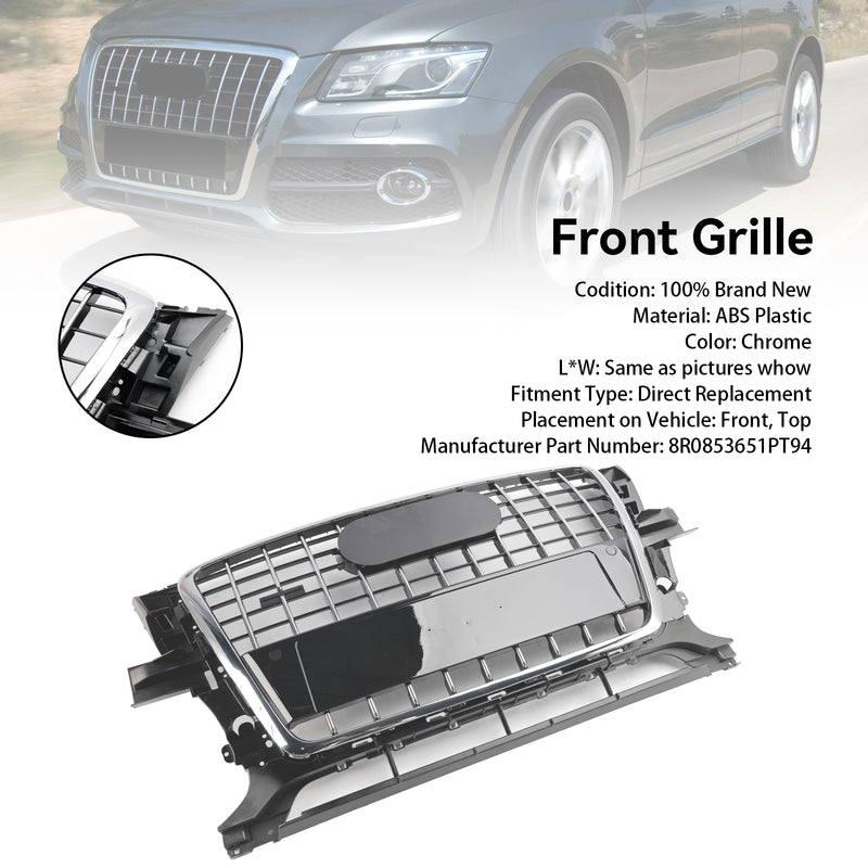 Front Bumper Grill Grille 8R0853651PT94 Fit Audi Q5 2009-2012 Chrome