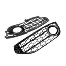 Front Bumper Honeycomb Fog Grille Cover For Audi A4 Allroad B8 2010-2015 Chrome