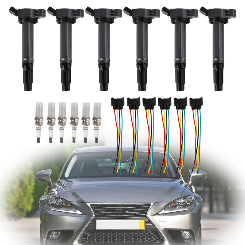 2013-2018 Lexus ES300H 6 Ignition Coils+Connectors+Spark Plug UF487 90919-02251